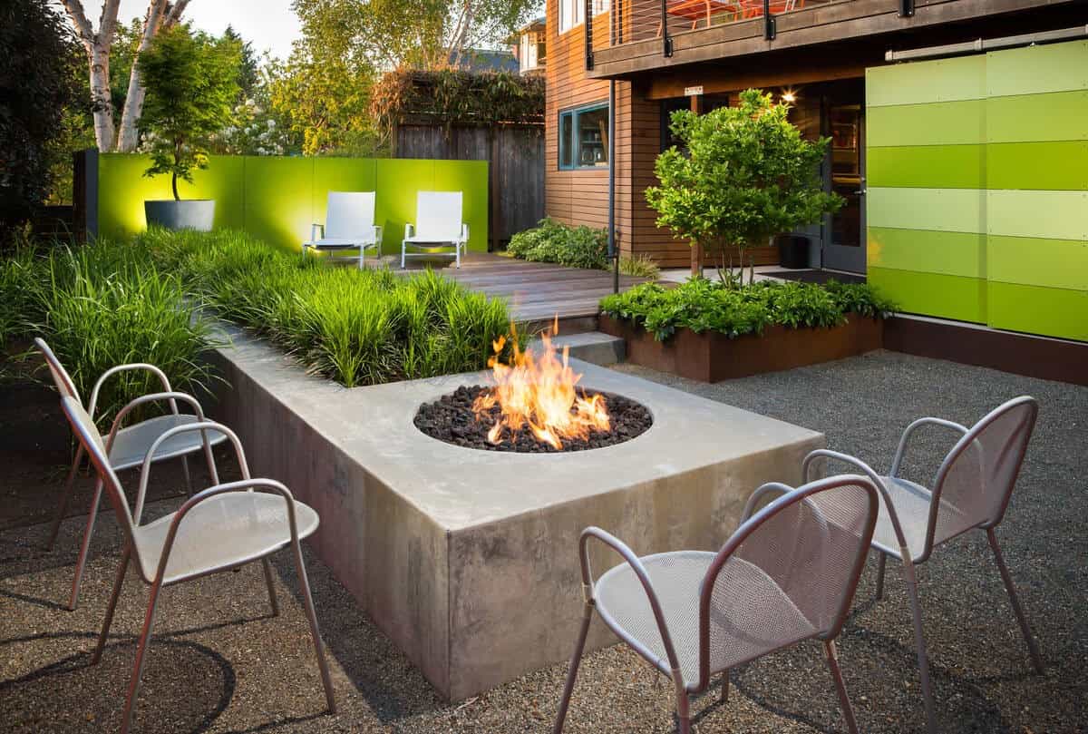 Firepit Built In A Raised Garden Bed