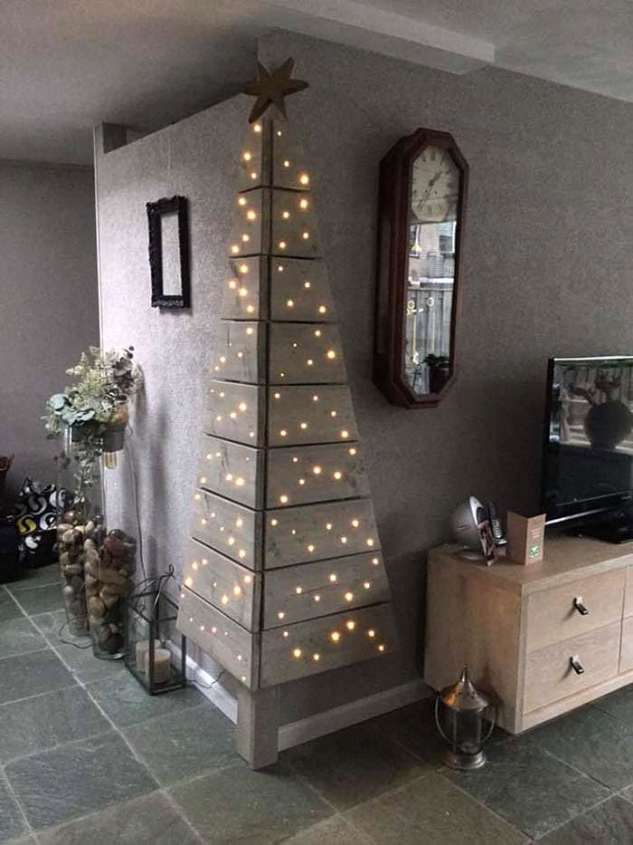 Add a Rustic Touch with a Corner Christmas Tree