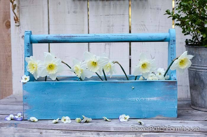 Brightly Painted Toolbox Flower Planter