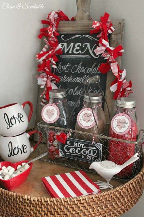 Valentine’s Day Hot Cocoa and Coffee Station