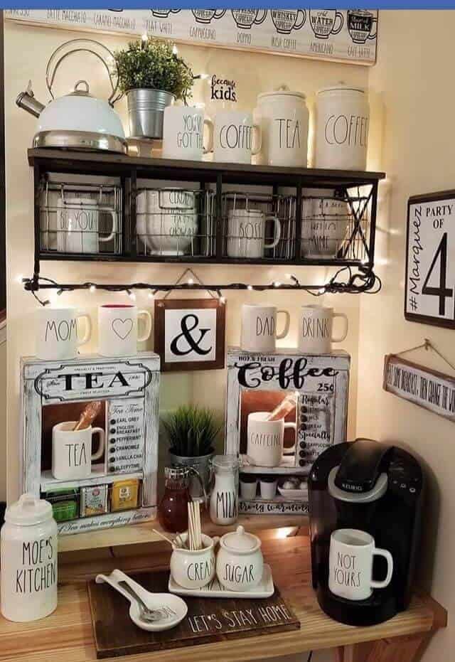 Make a Farmhouse Coffee and Tea Station