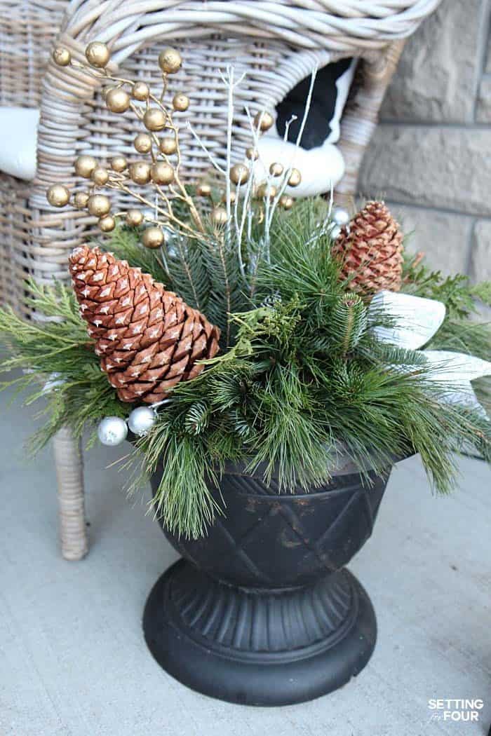 Festoon Your Urn Planter with Cheerful Winter Greenery