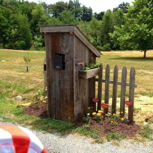 Outhouse-Inspired Mailbox and Shed