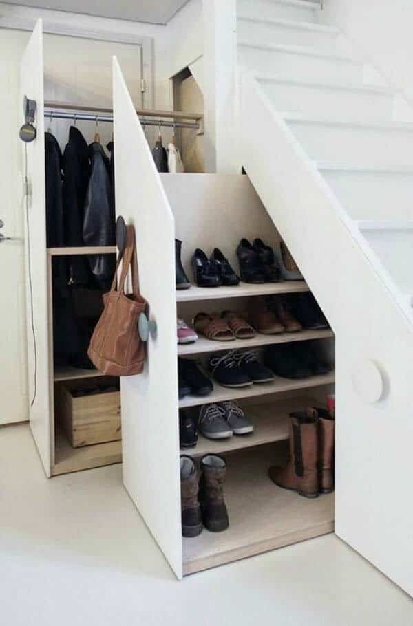 Slide Out Under Stair Closet Space