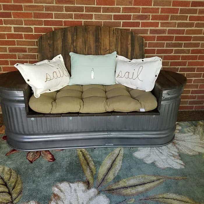 Transform an Unused Metal Tub into a Charmed Seating Area