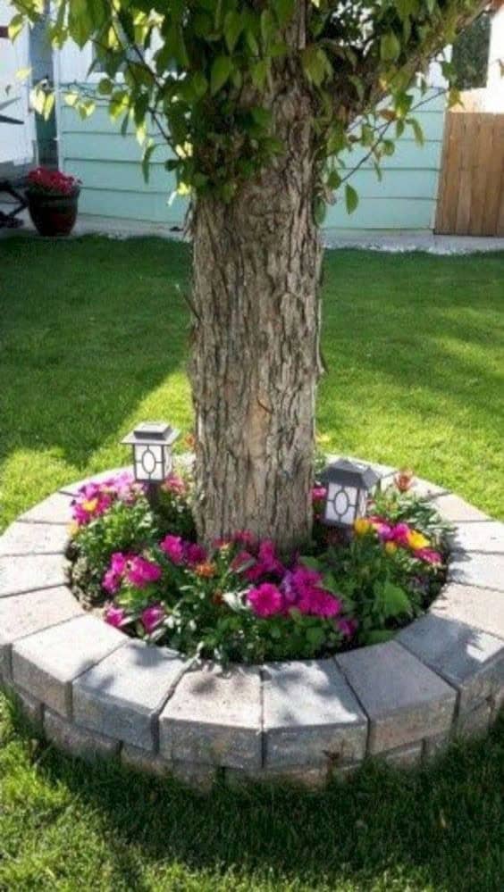 Wishing Well Tree Edging Idea