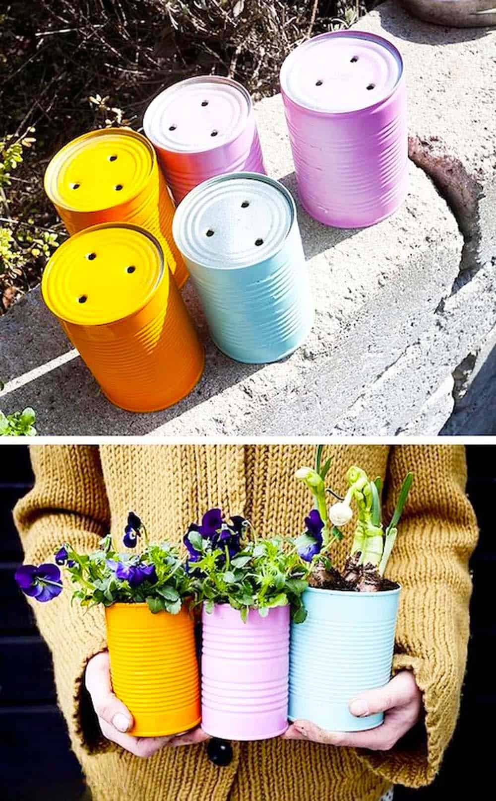 Colorful Tin Planters