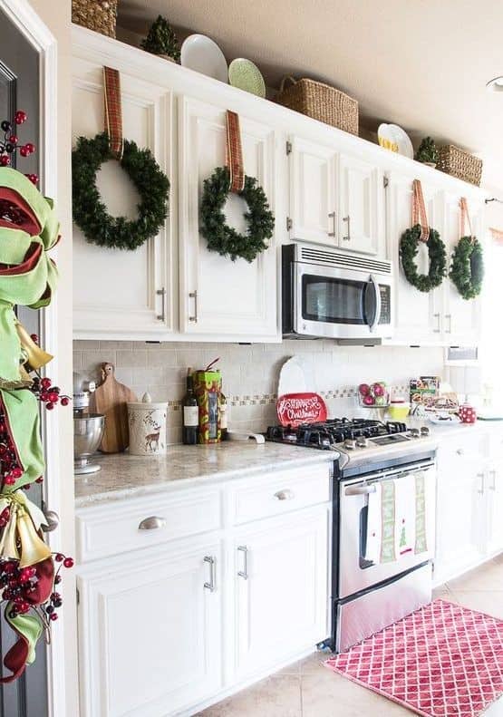 Upgrade Your Kitchen Cupboards with Mini Wreaths