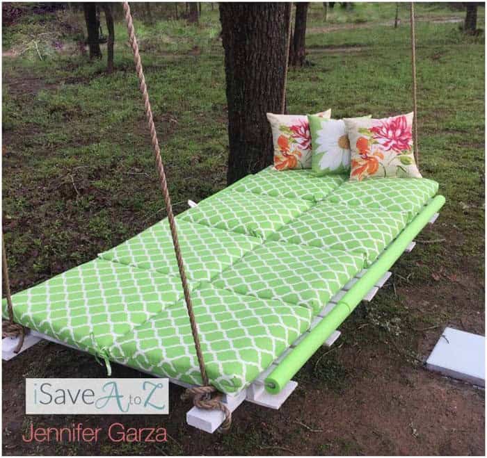 Craft an Outdoor Swing Bed Using Pallets and Pool Noodles