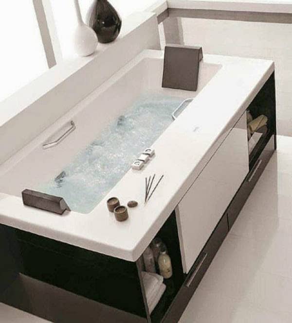 Maximize Bathroom Space with a Bathtub Side Storage