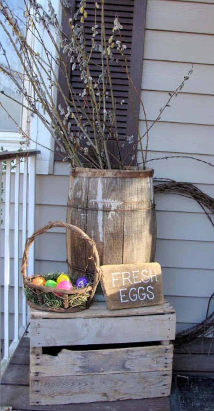 Make Farmhouse Easter Front Porch Decorations