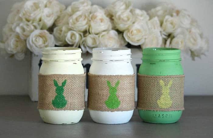 Spring Hued Bunny Mason Jars