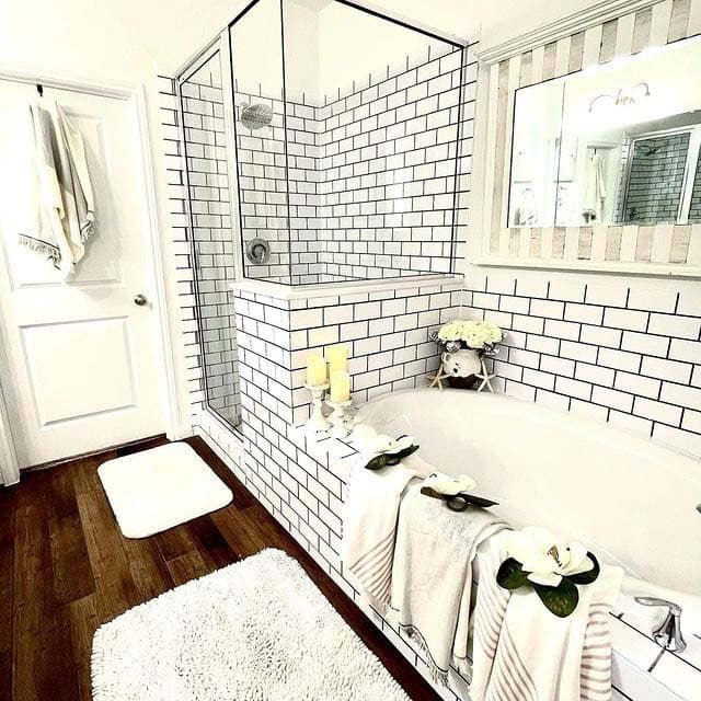 Bold Tile Shower And Tub Surround