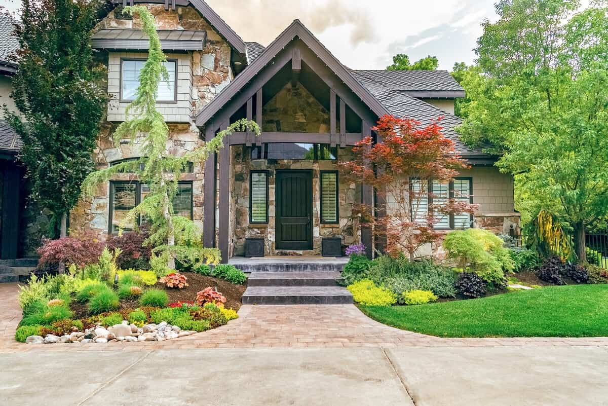 Flower Beds Aside The Front Door Steps