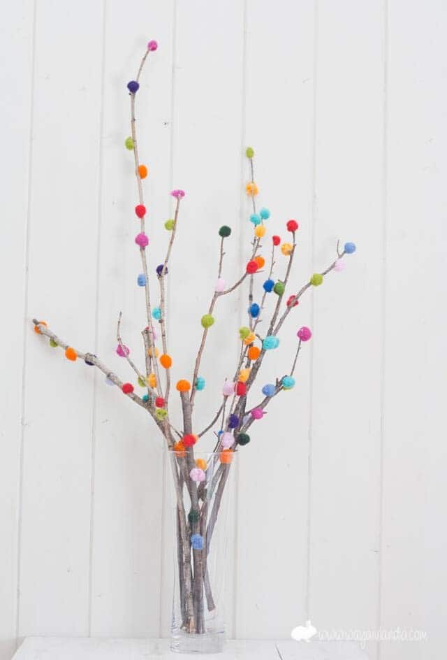 Simple Yet Whimsical Pom Pom Branches