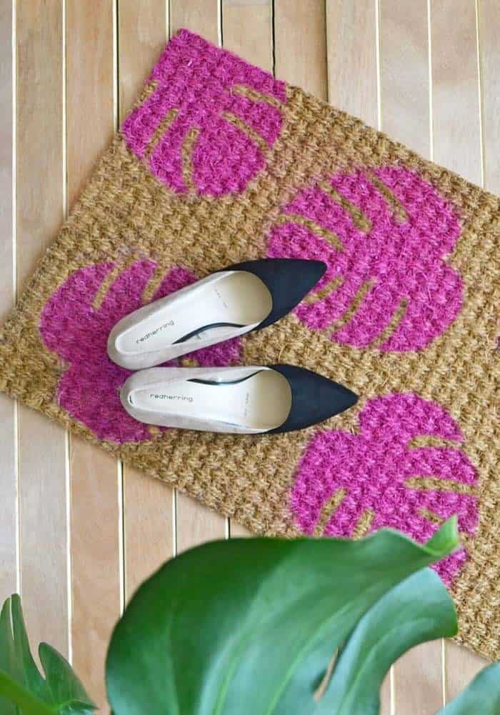 Create a Tropical Paradise with a DIY Monstera Leaf Doormat