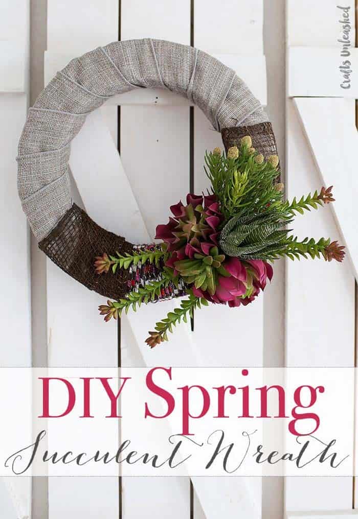 Two Toned Burlap Succulent Wreath