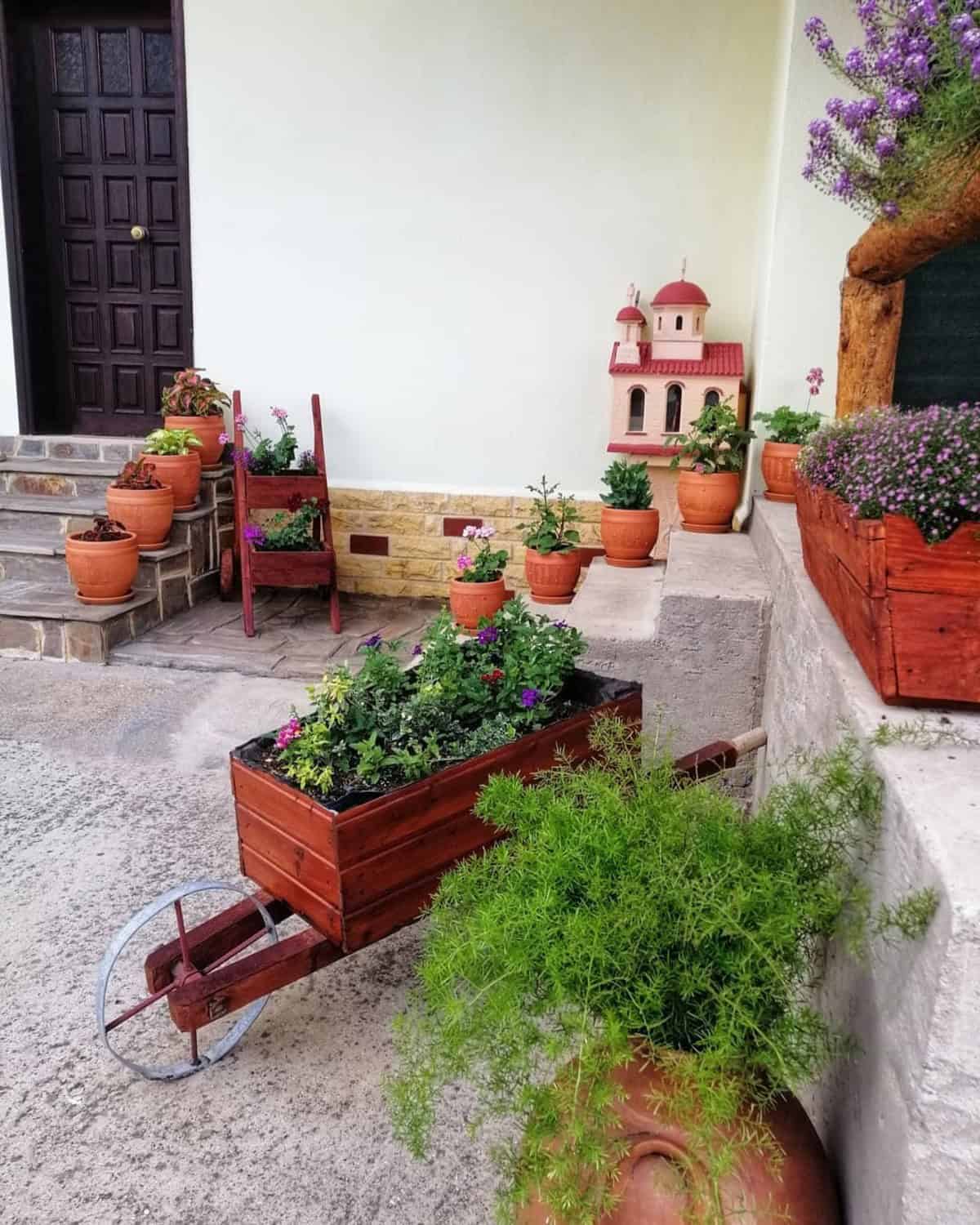 Matching Pots And Wheelbarrow Planters