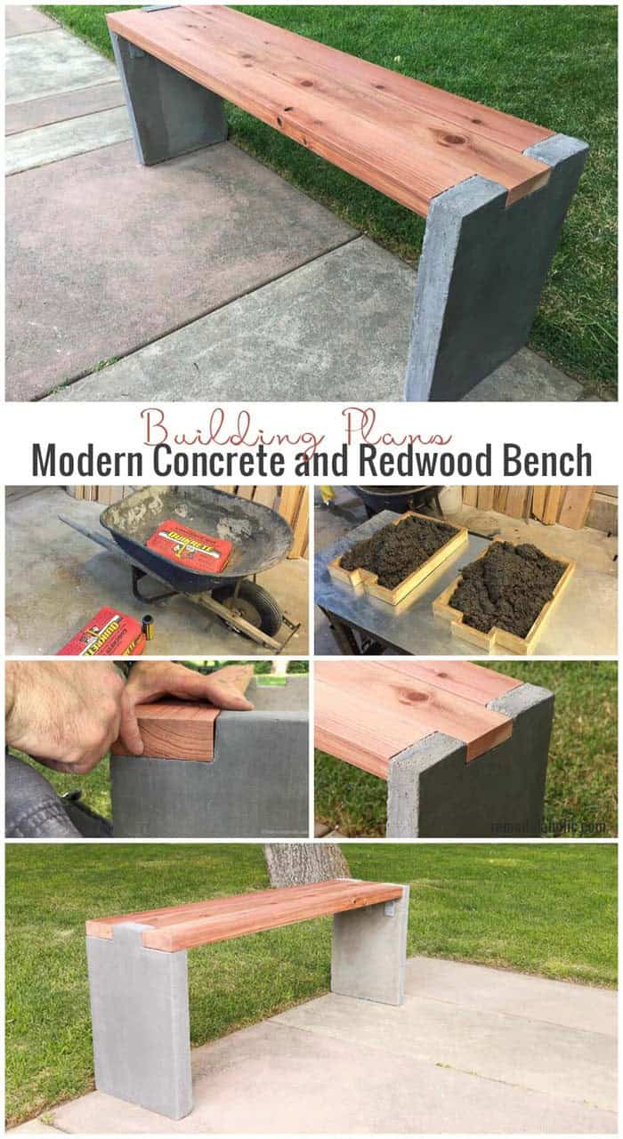 Modern and Minimalist Concrete Outdoor Bench