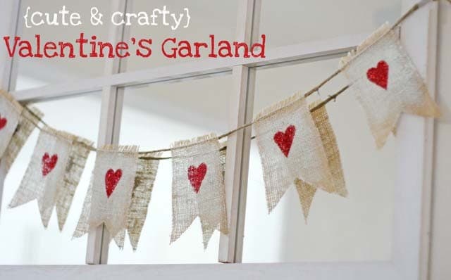 Create a Valentine’s Day Garland with Burlap