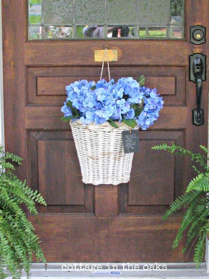 Brighten Up Your Door with a Floral Wicker Basket