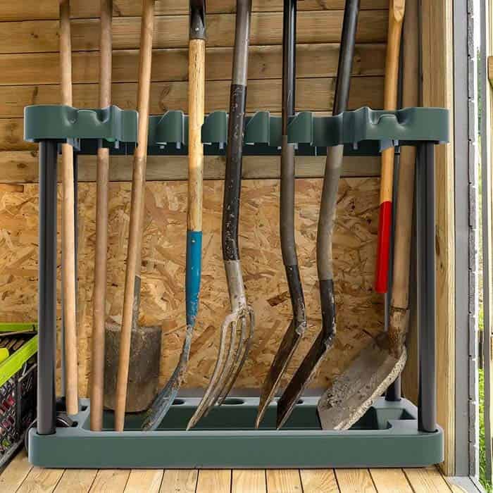 Stalwart Garden Tool Organizer Portable Rolling Utility Rack with Wheels Holds 40 Yard Tools