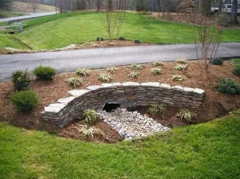 Transform Your Drainage Ditch with a Stone Wall