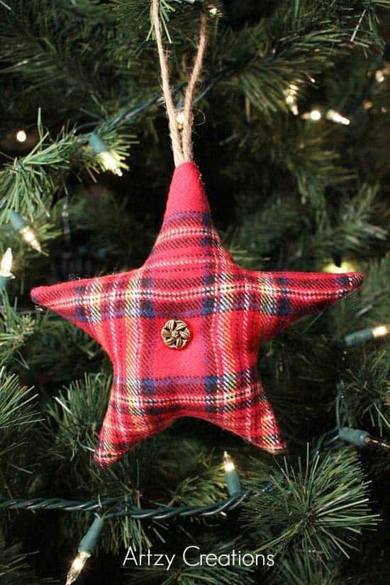 Deck Your Tree in Style with Rustic Flannel Star Ornaments