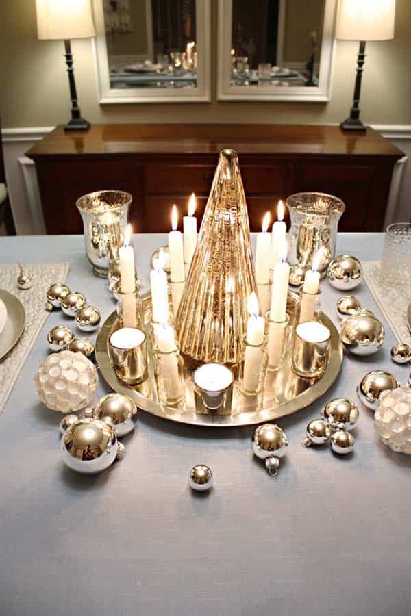 Make Home Sparkle with a Metallic Candle Centerpiece