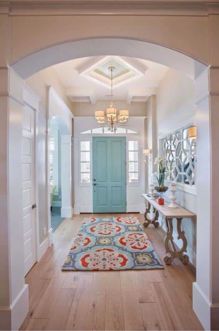 Brighten A Neutral Space With A Bright Rug