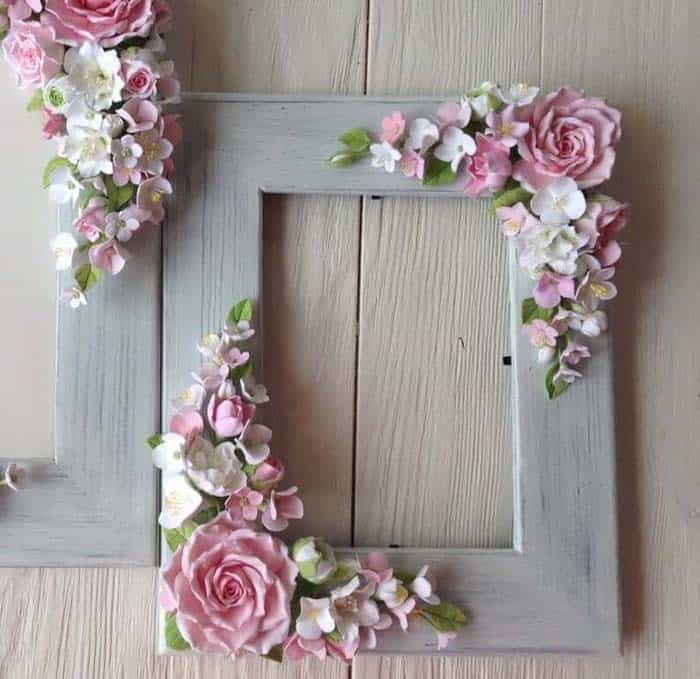 Stunning Clay Flower Frame Corners