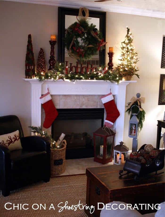 Light Up Mantel Decor with a Christmas Lights Garland