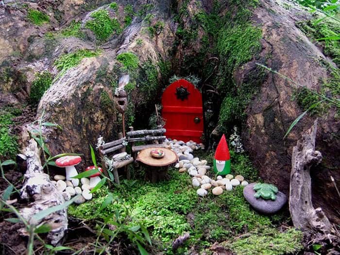 Add a Fairy Garden to the Base of a Tree