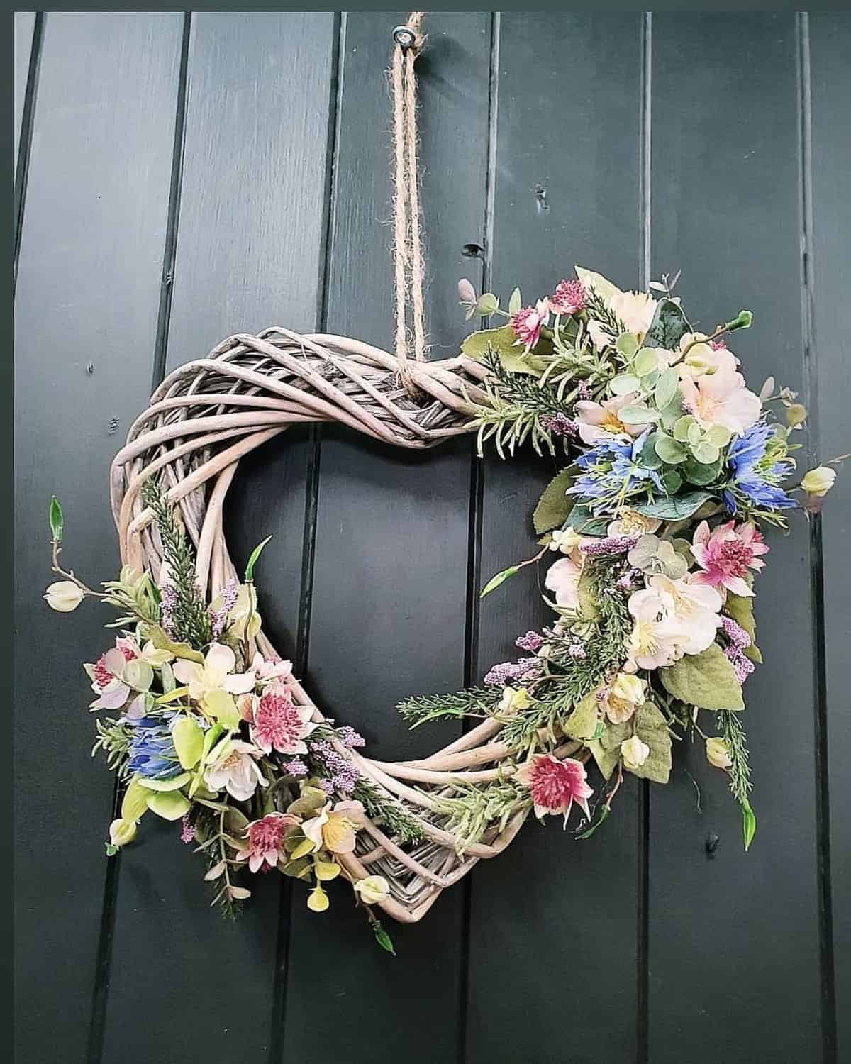 Heart Wreath With Flowers