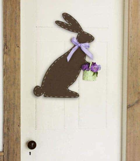 Decorate Your Front Door with an Artistic Burlap Bunny