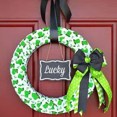 Add a Ribbon and Sign to a Styrofoam Wreath