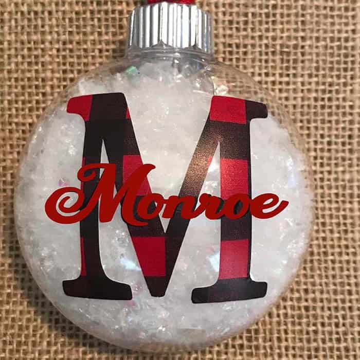 Customize Ornaments with Buffalo Check Monograms