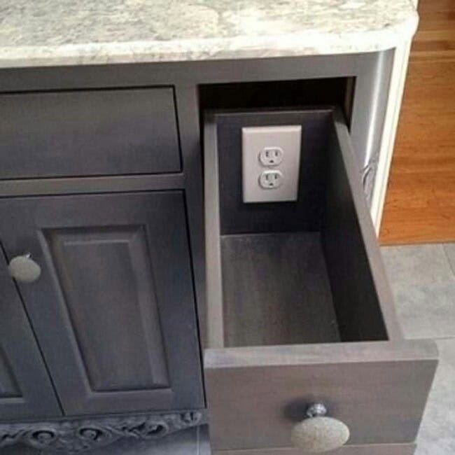 Hidden Outlet Drawer