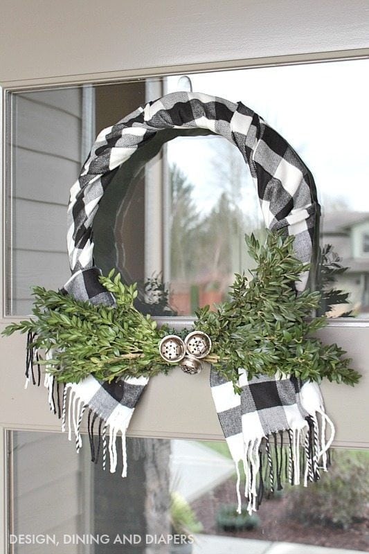 Add a Buffalo Check Wreath to Your Entryway