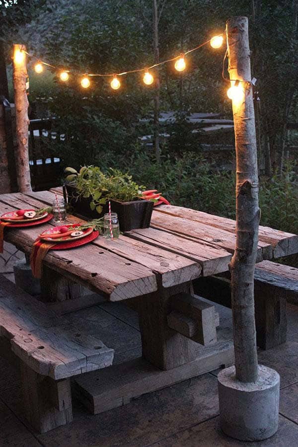 Garland Lights Add Rustic Charm