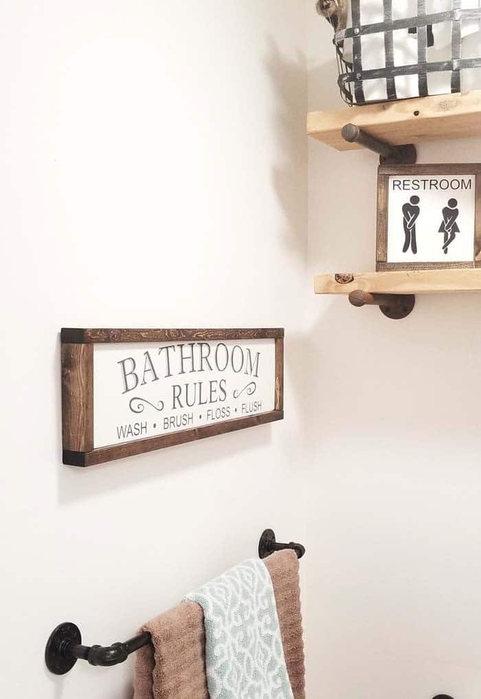 Follow The Rules Bathroom Sign