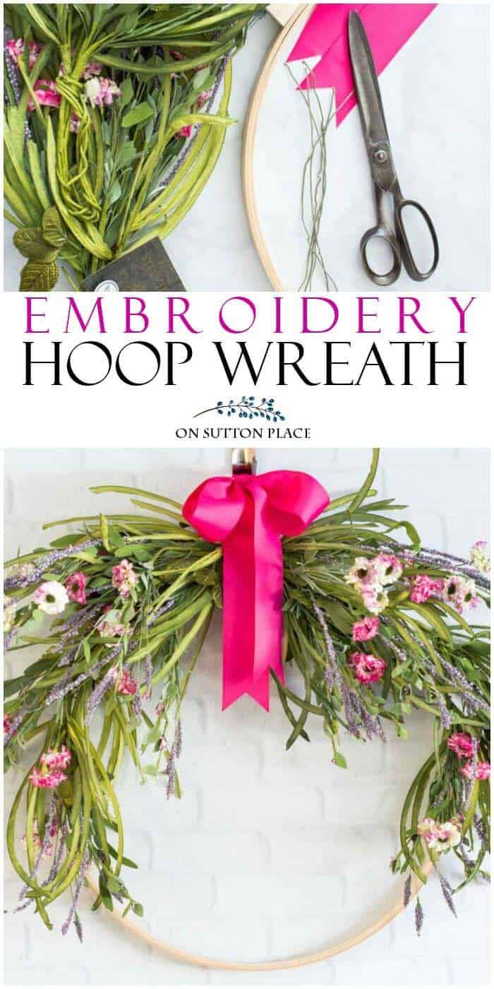 Embroidery Hoop Floral Swag