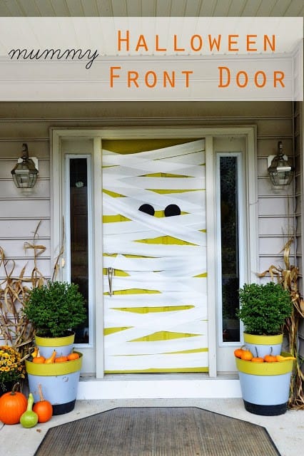 DIY Wrapped Door Mummy