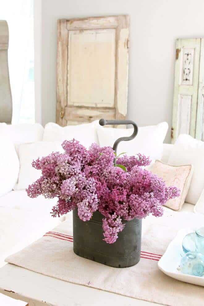 Brighten Your Home with a Rustic Lilac Flower Centerpiece