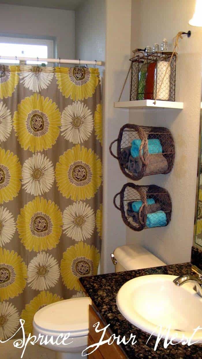 Wall Mounted Basket Towel Storage