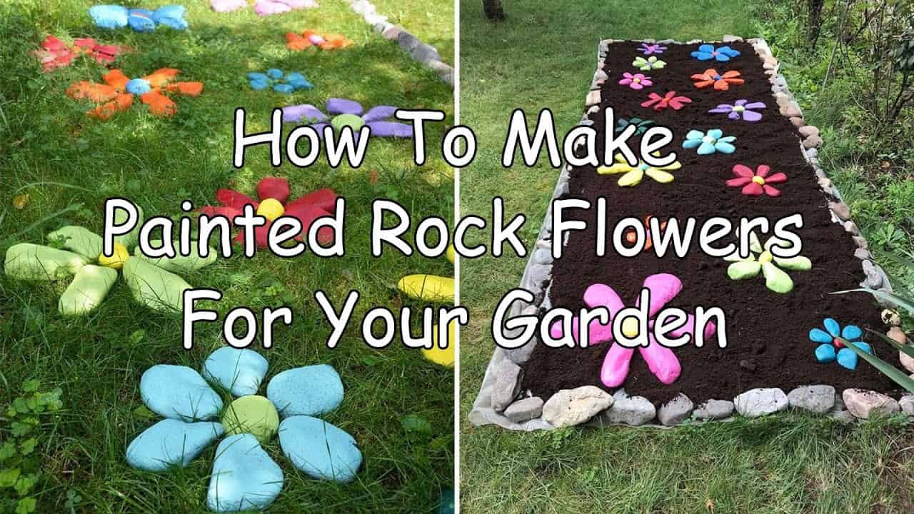 How To DIY Painted Rock Flowers Garden