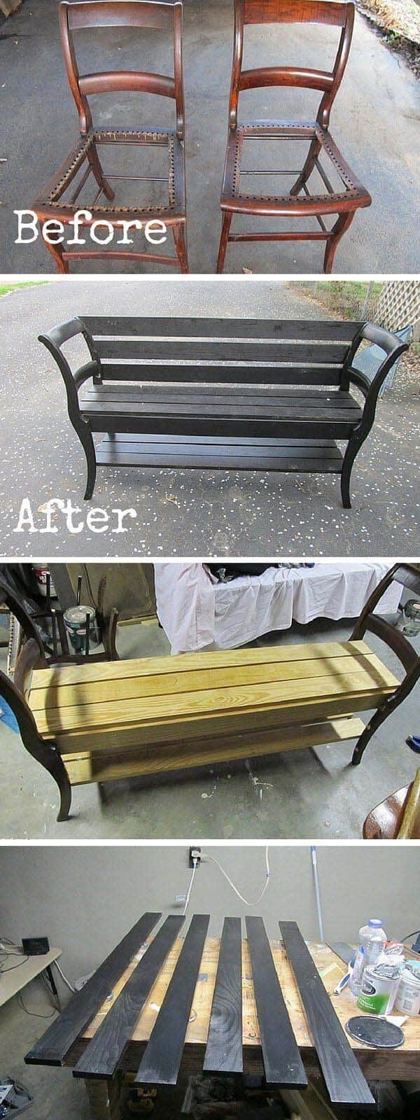 Build a Modern Upcycled Outdoor Bench with Two Chairs