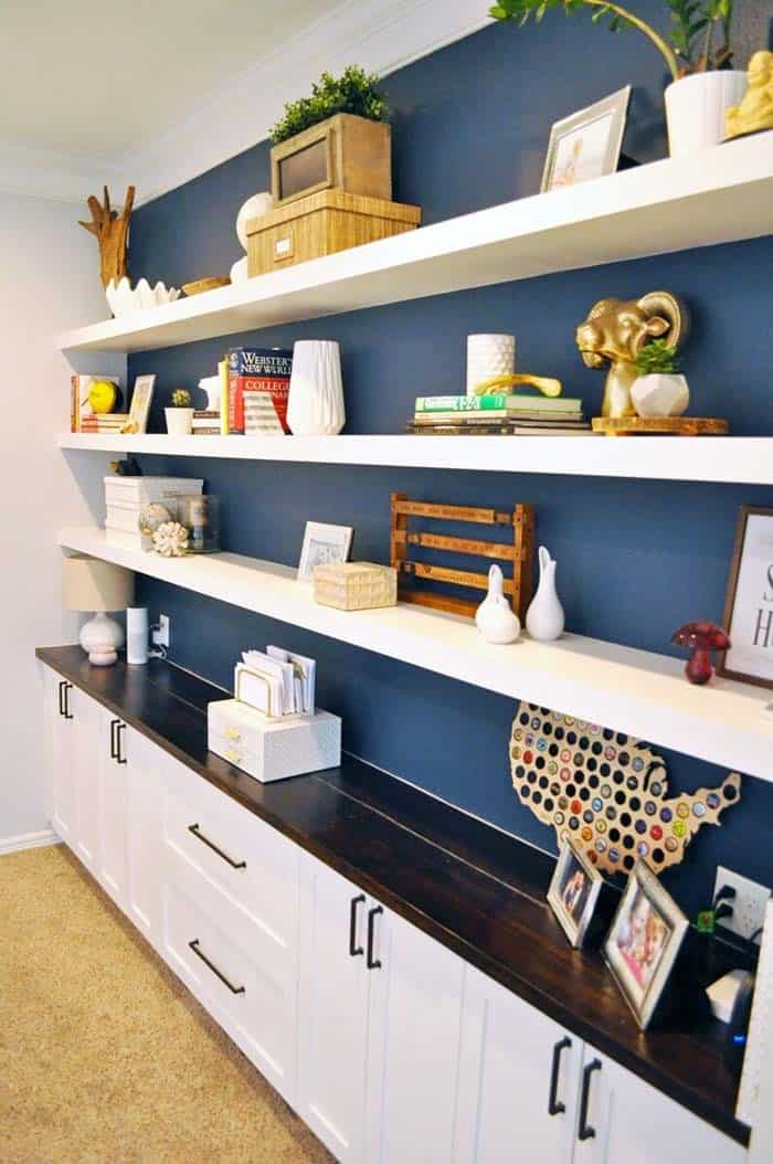 Add Floating Shelves to an Entire Wall