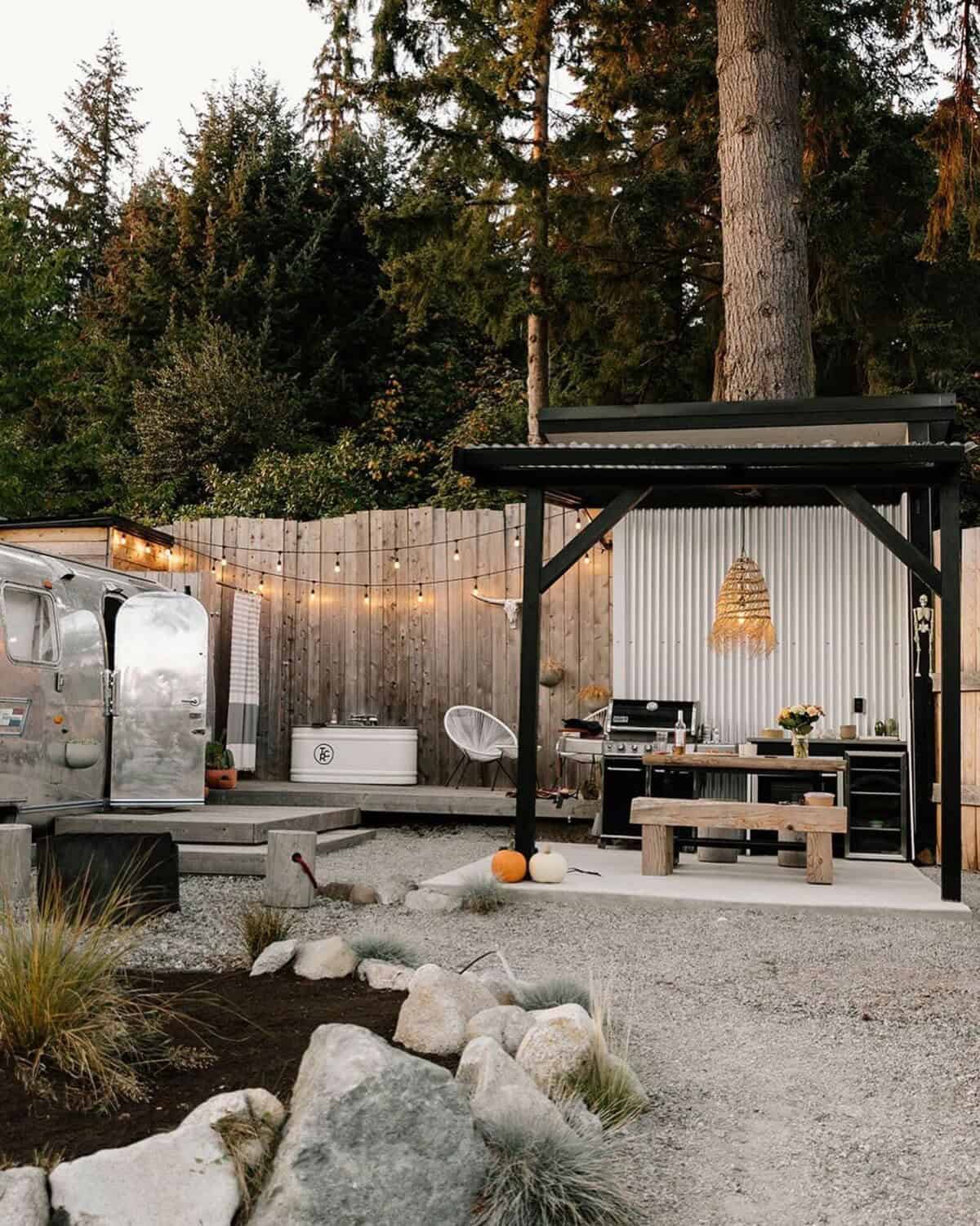 Boho Style Outdoor Kitchen