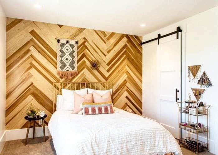 Herringbone Wood Accent Wall